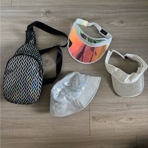 Festival bundle hats and backpack Glitter Accessory Set